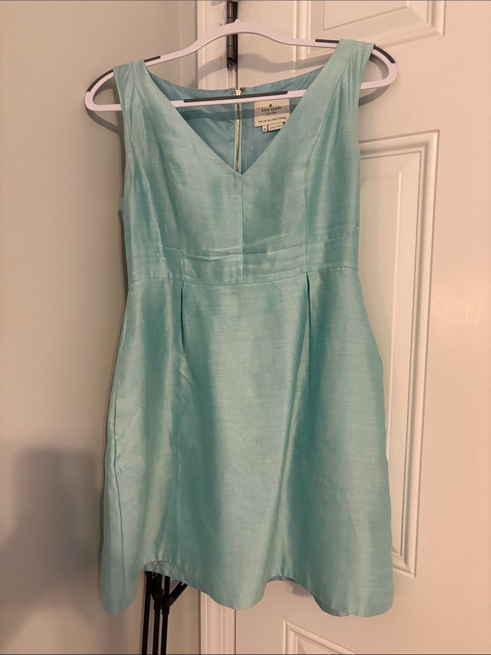 kate spade Aqua Blue Sleeveless V-Neck Fit & Flare Dress